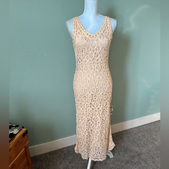 VINTAGE CAROLE LITTLE LACE LONG DRESS SIZE 8